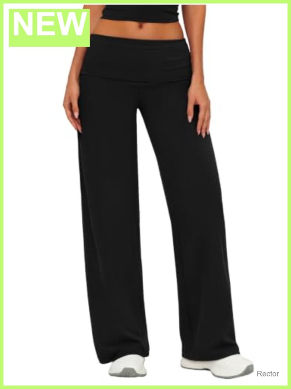 COPYLEAF Wide Leg Yoga Pants Fold Over Waistband Straight Leg Leggings